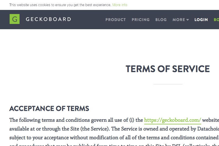 Screenshot of Geckoboard 
