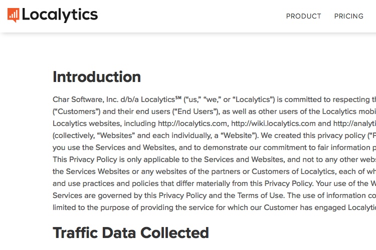 Screenshot of Localytics 