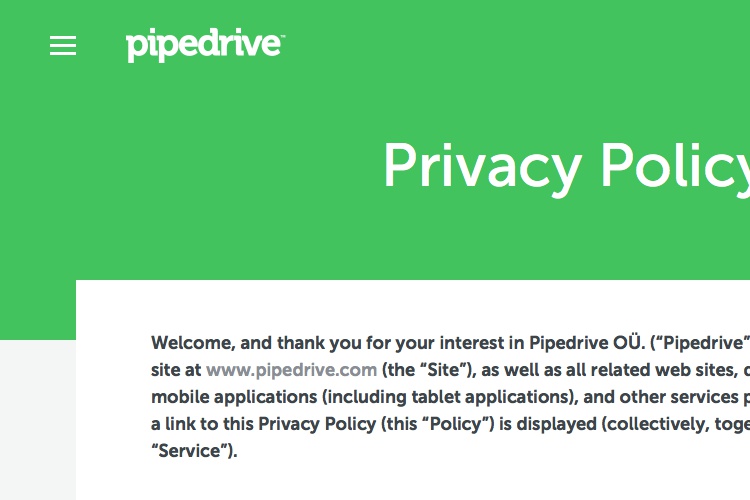 Screenshot of Pipedrive 