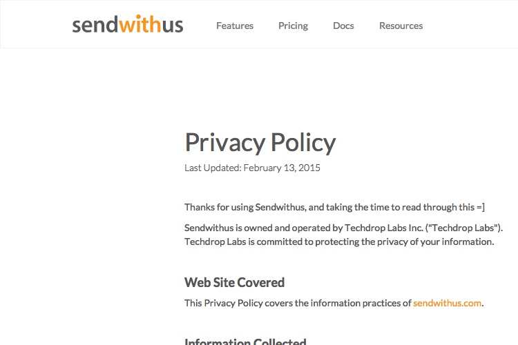 Screenshot of sendwithus 