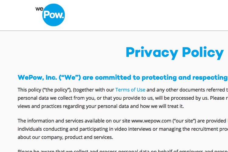 Screenshot of WePow 